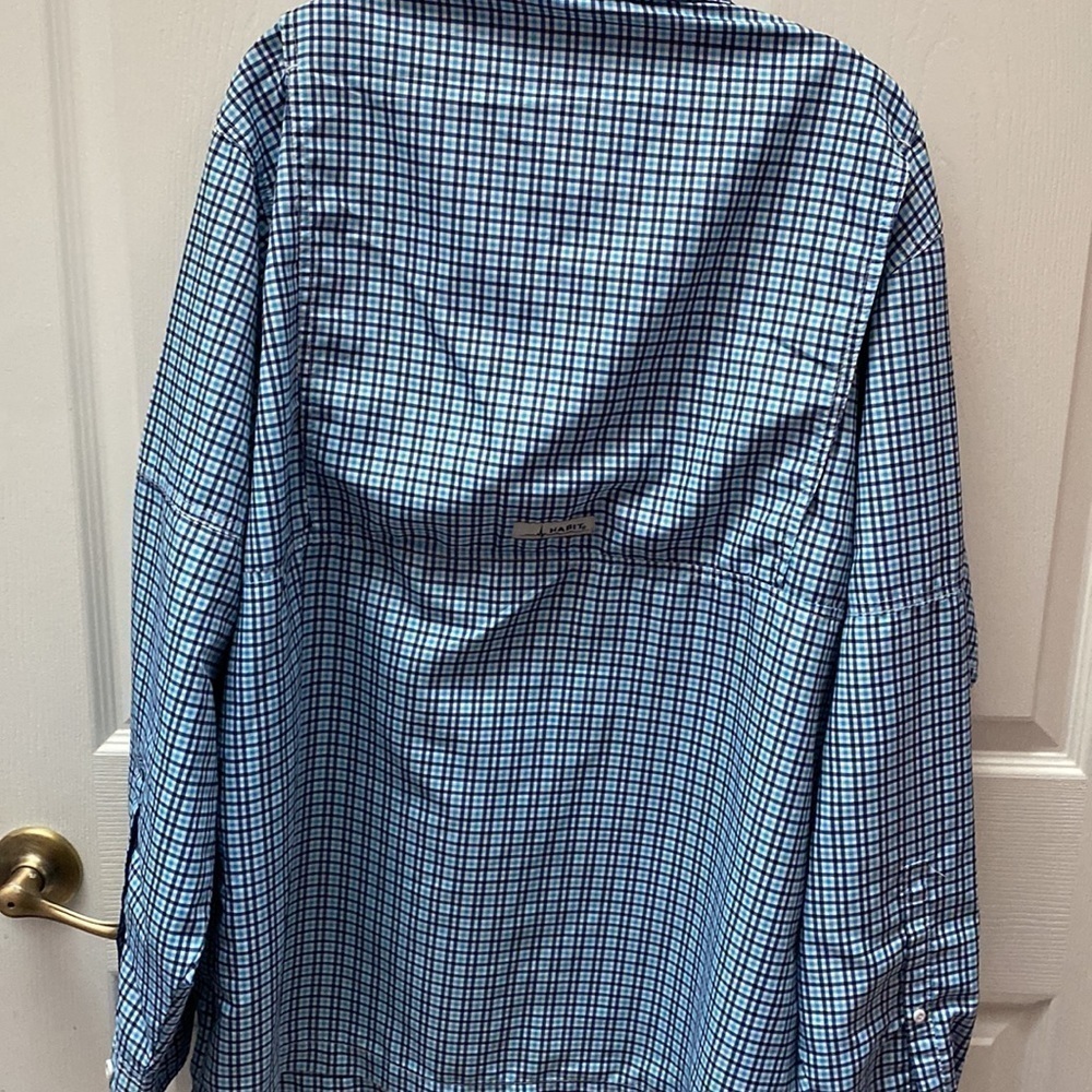 F men’s Havit button down long sleeve solar factor 40+ regular size shirt L - Picture 3 of 5
